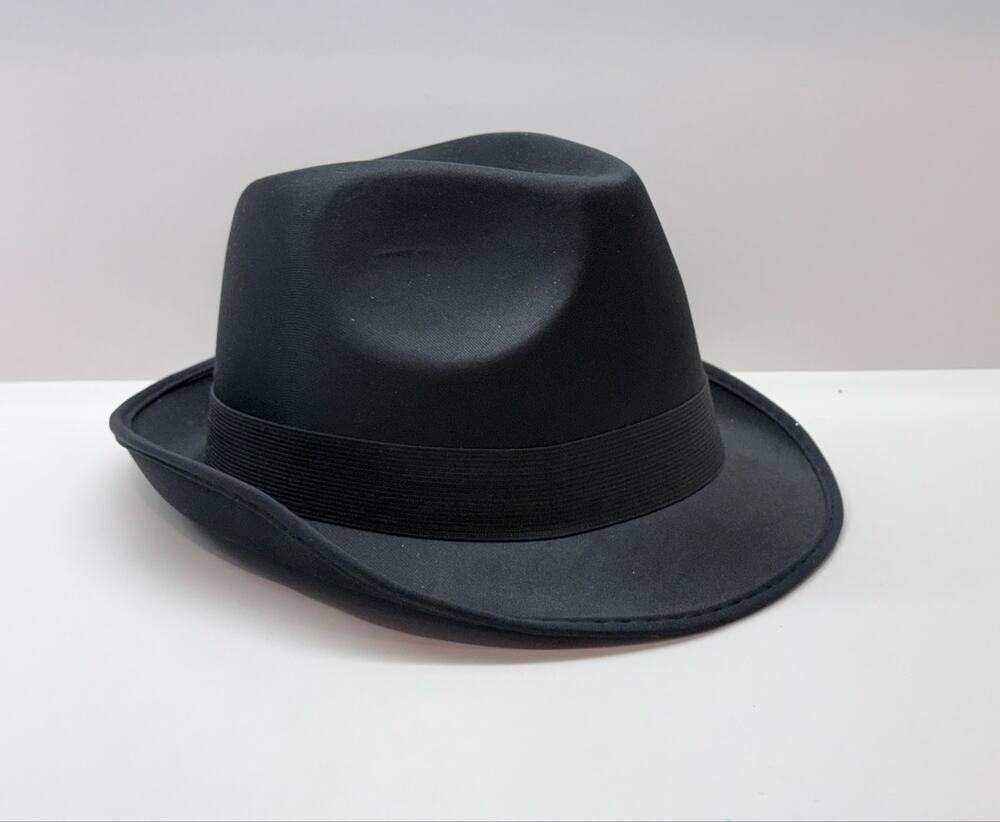 Black Fedora Hat Costume Accessory Blues Brothers Gangster Halloween